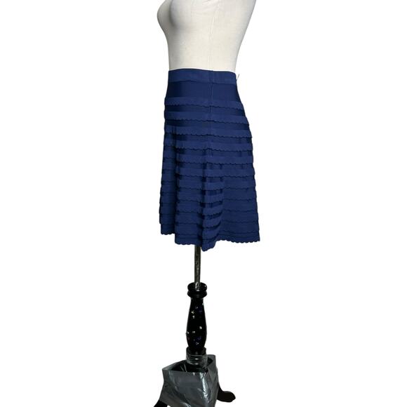 Lilly Pulitzer Navy Scalloped Tiered Ruffle A-Line Flare Knit Skirt Size Small - Picture 12 of 14